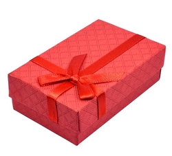 Krabička dárková červená s červenou stuhou