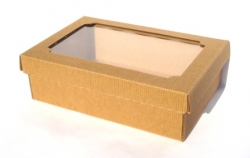 Dárková krabice s průsvitným víkem