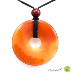 Achát červený přívěšek donut (50 mm)