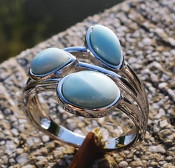 Larimar prsten / stříbro (vel.18)