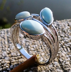 Larimar prsten / stříbro (vel.18)