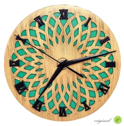 Dřevěné hodiny Harmony zelené