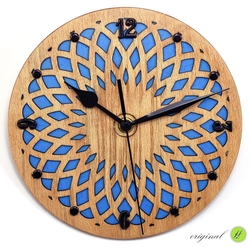 Dřevěné hodiny Harmony modré