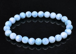 Larimar náramek kuličky 8 mm  AAAAA kvalita