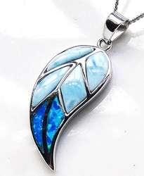 Larimar přívěšek s opálem