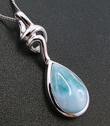 Larimar přívěšek kapka / stříbro