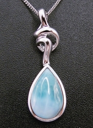 Larimar přívěšek kapka / stříbro