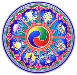 Mandala na sklo - Tibetské symboly