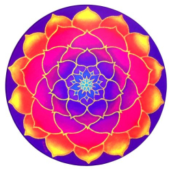 Mandala na sklo - Zlatý Lotos