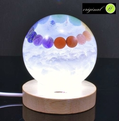 Orgonit čakrový s křišťálem / lampa