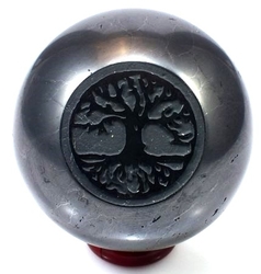 Šungitová koule leštěná Strom života