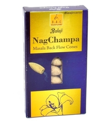 Tekoucí dým - vonné kužely Balaji - Nag Champa