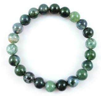 Achát mechový náramek kuličky