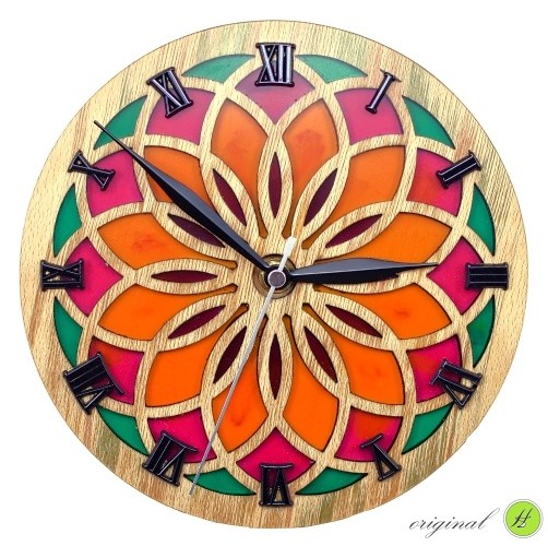 Hodiny nástěnné mandala Květ