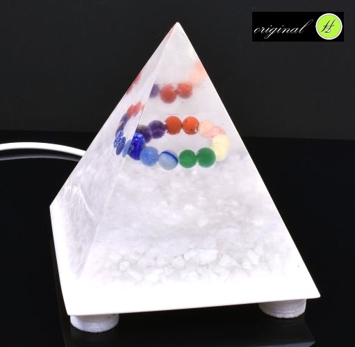 Lampa čakrová s křišťálem pyramida