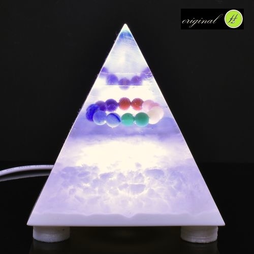 Lampa čakrová s křišťálem pyramida