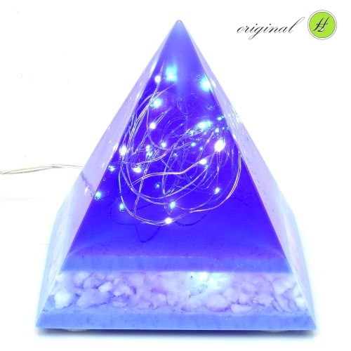 Pyramidová lampa Galaxy s křišťálem - USB