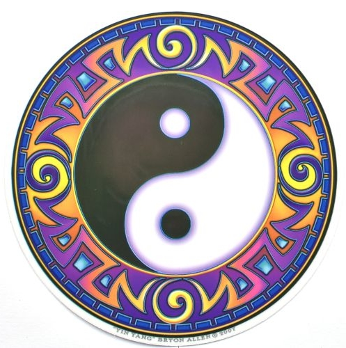 Mandala na sklo - Jin Jang