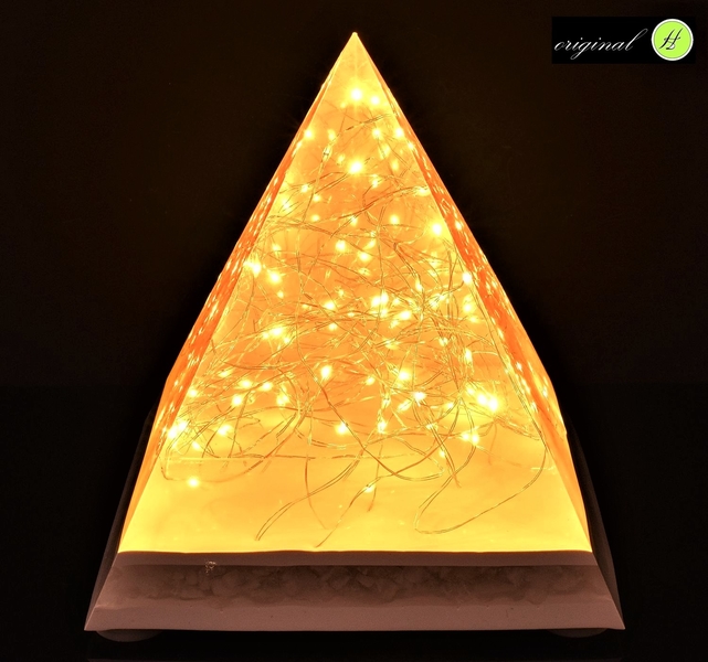 Orgonit lampa oranžová s křišťálem - USB